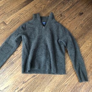 J. Crew Lambswool Quarter Zip Pullover